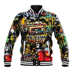 Raised On Hip Hop Baseball Jacket Graffiti Art Style - African Pride