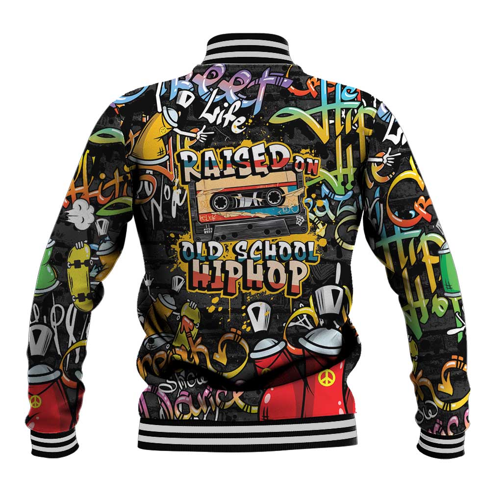 Raised On Hip Hop Baseball Jacket Graffiti Art Style - African Pride