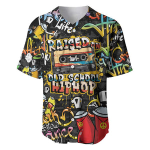 Raised On Hip Hop Baseball Jersey Graffiti Art Style - African Pride