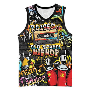 Raised On Hip Hop Basketball Jersey Graffiti Art Style - African Pride