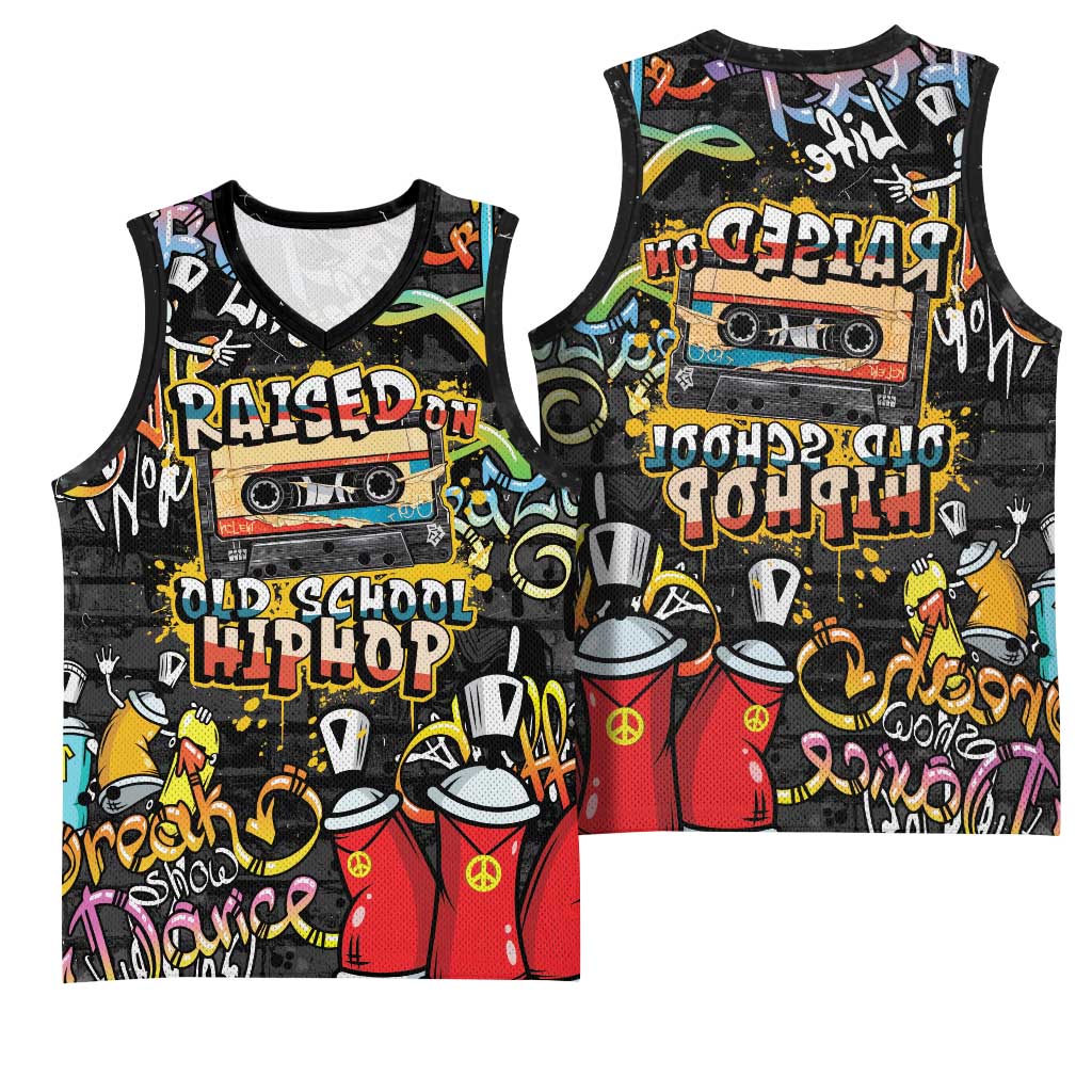 Raised On Hip Hop Basketball Jersey Graffiti Art Style - African Pride