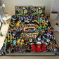 Raised On Hip Hop Bedding Set Graffiti Art Style - African Pride