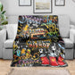Raised On Hip Hop Blanket Graffiti Art Style - African Pride