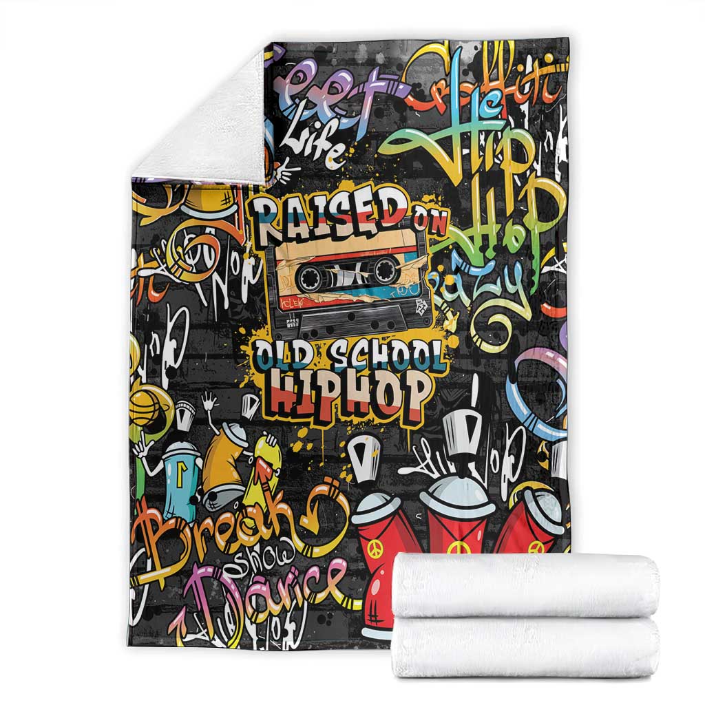 Raised On Hip Hop Blanket Graffiti Art Style - African Pride