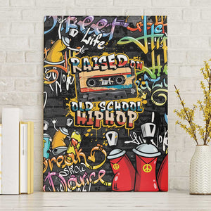 Raised On Hip Hop Canvas Wall Art Graffiti Art Style - African Pride