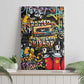 Raised On Hip Hop Canvas Wall Art Graffiti Art Style - African Pride