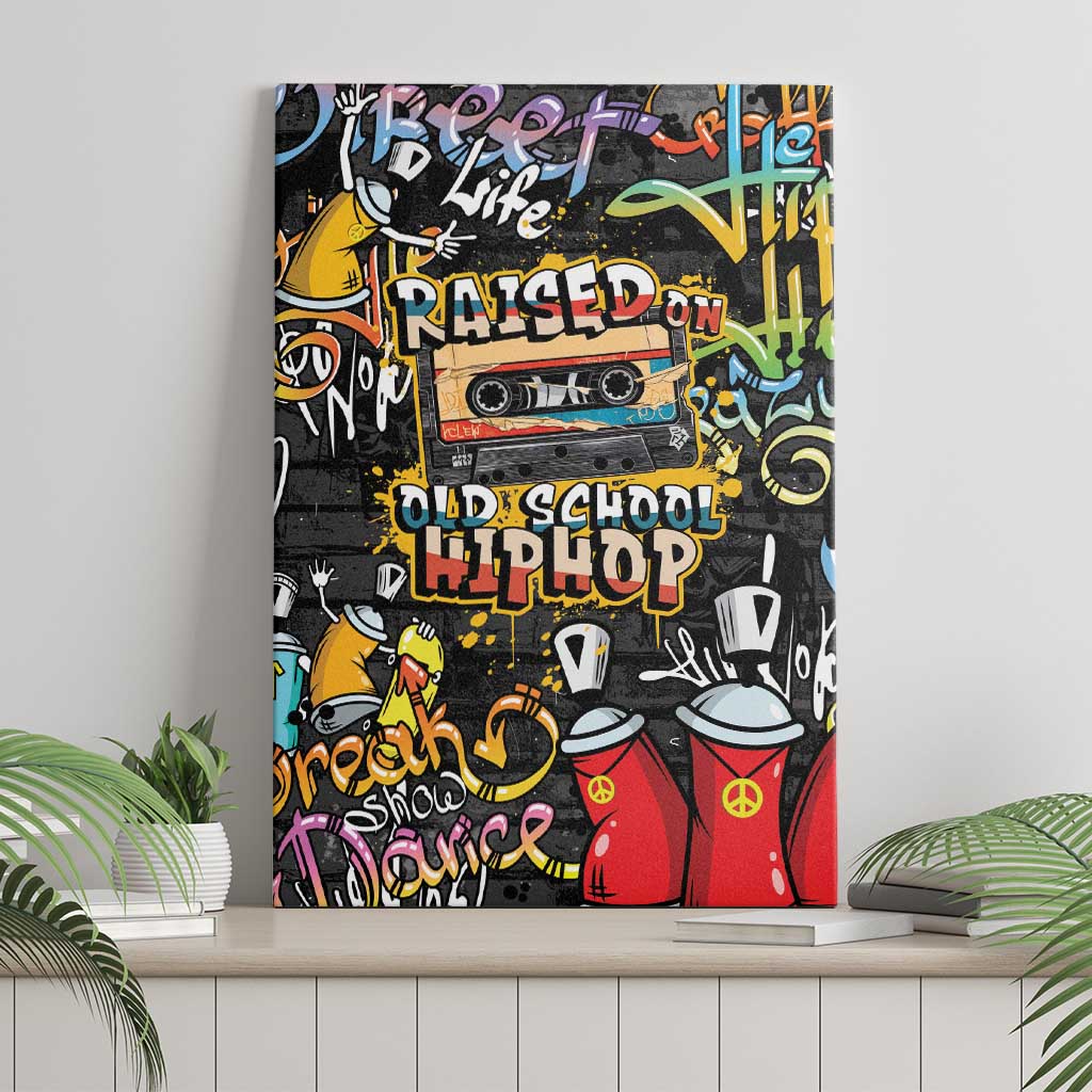 Raised On Hip Hop Canvas Wall Art Graffiti Art Style - African Pride