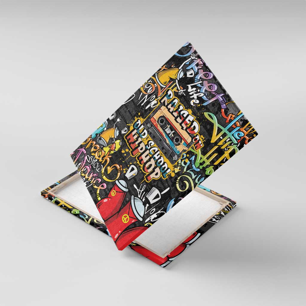 Raised On Hip Hop Canvas Wall Art Graffiti Art Style - African Pride
