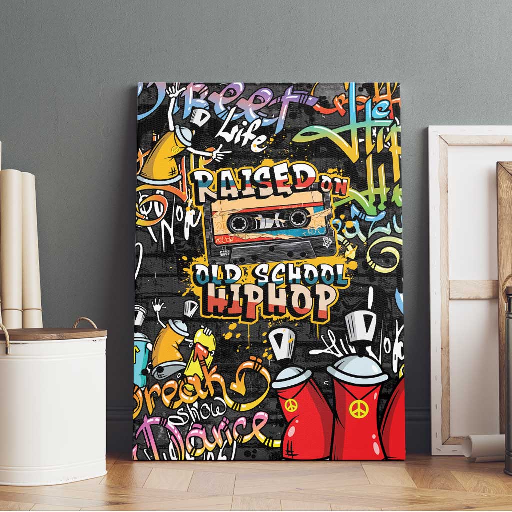Raised On Hip Hop Canvas Wall Art Graffiti Art Style - African Pride