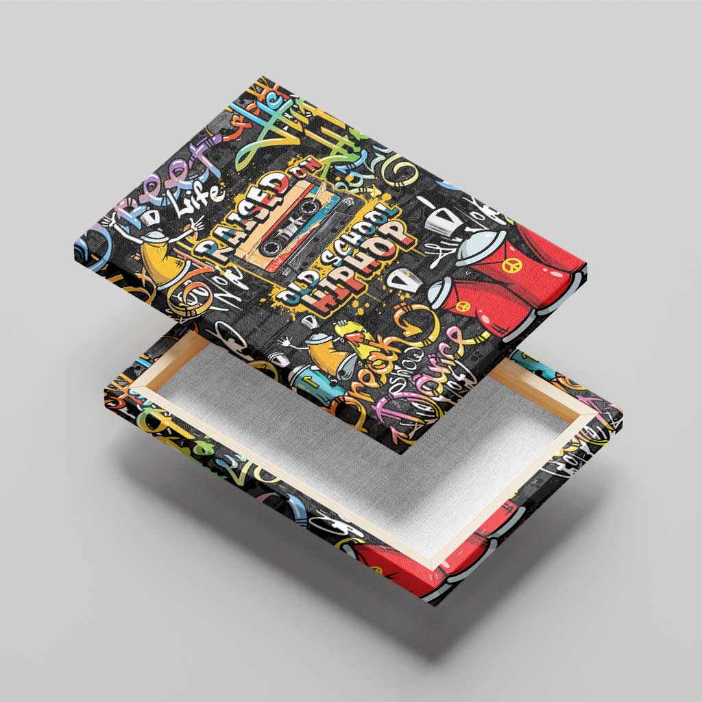 Raised On Hip Hop Canvas Wall Art Graffiti Art Style - African Pride