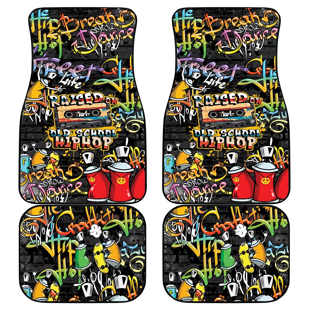 Raised On Hip Hop Car Mats Graffiti Art Style - African Pride