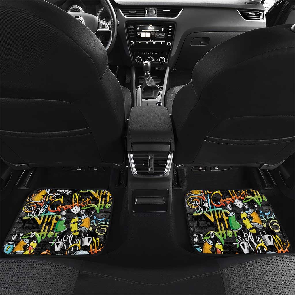Raised On Hip Hop Car Mats Graffiti Art Style - African Pride