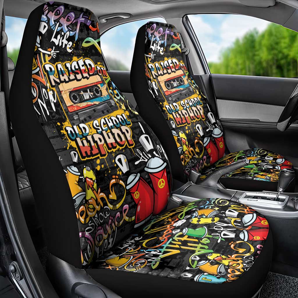 Raised On Hip Hop Car Seat Cover Graffiti Art Style - African Pride