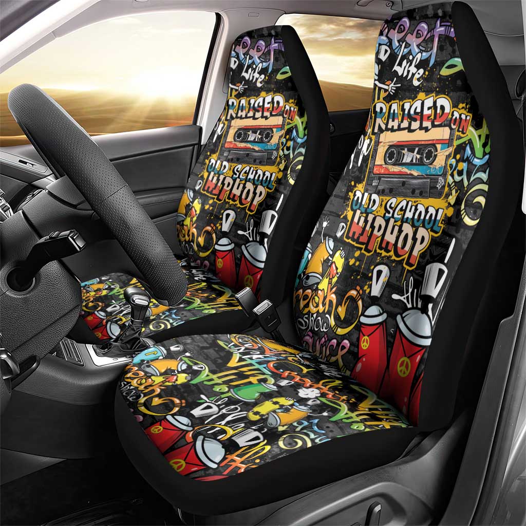 Raised On Hip Hop Car Seat Cover Graffiti Art Style - African Pride