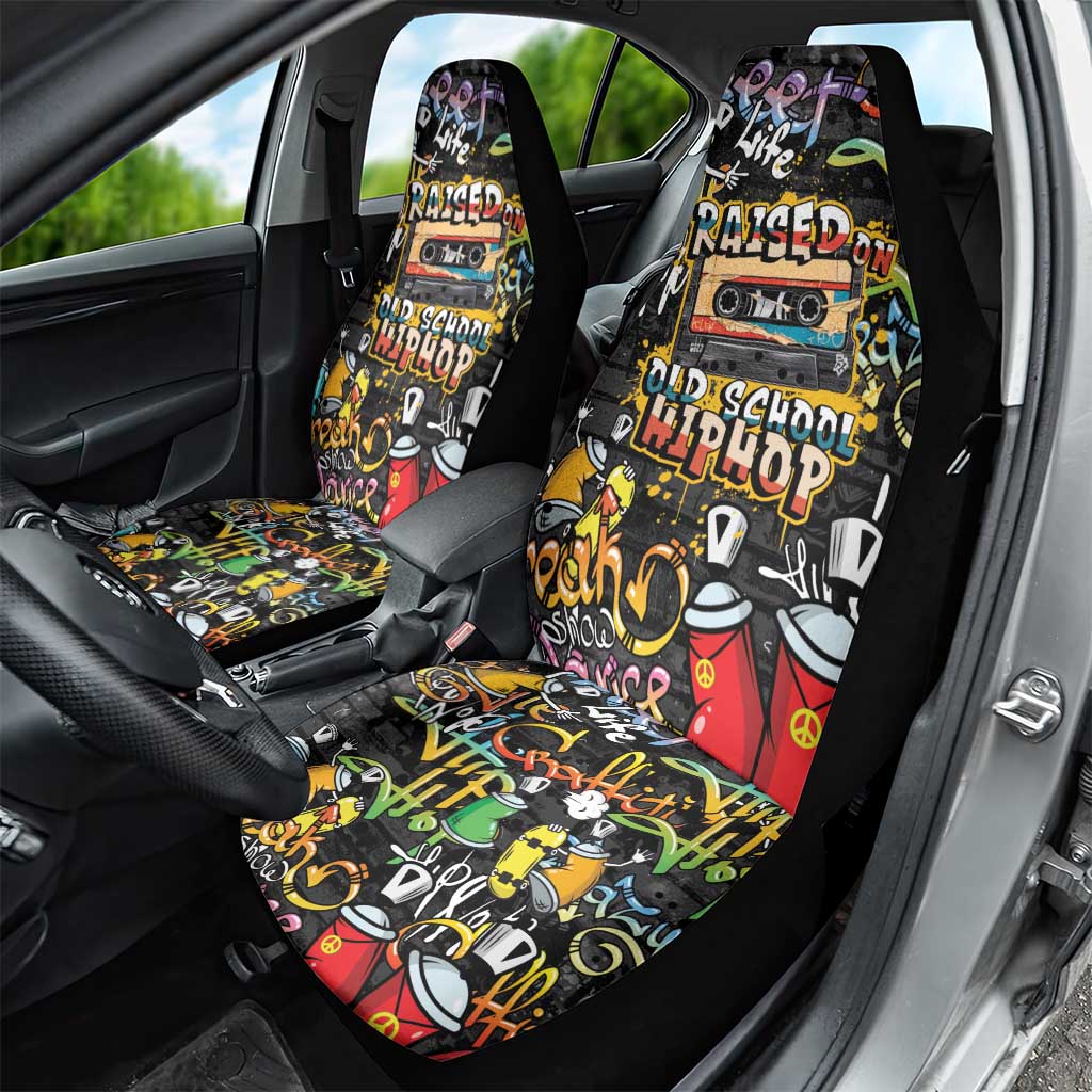 Raised On Hip Hop Car Seat Cover Graffiti Art Style - African Pride