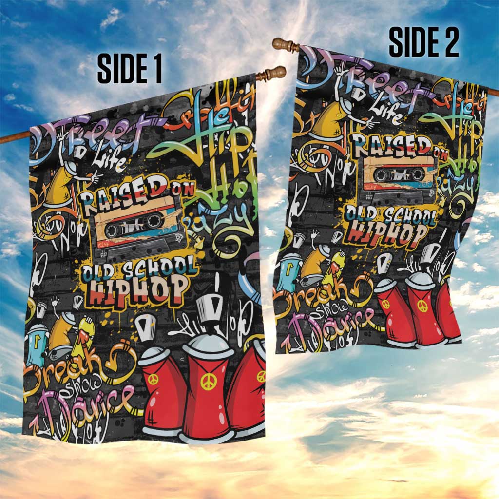 Raised On Hip Hop Garden Flag Graffiti Art Style - African Pride