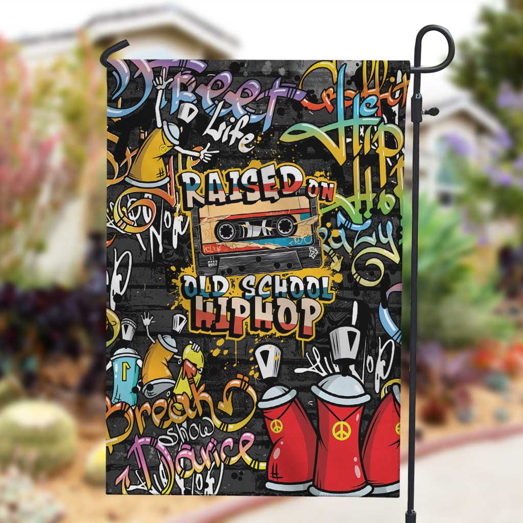 Raised On Hip Hop Garden Flag Graffiti Art Style - African Pride