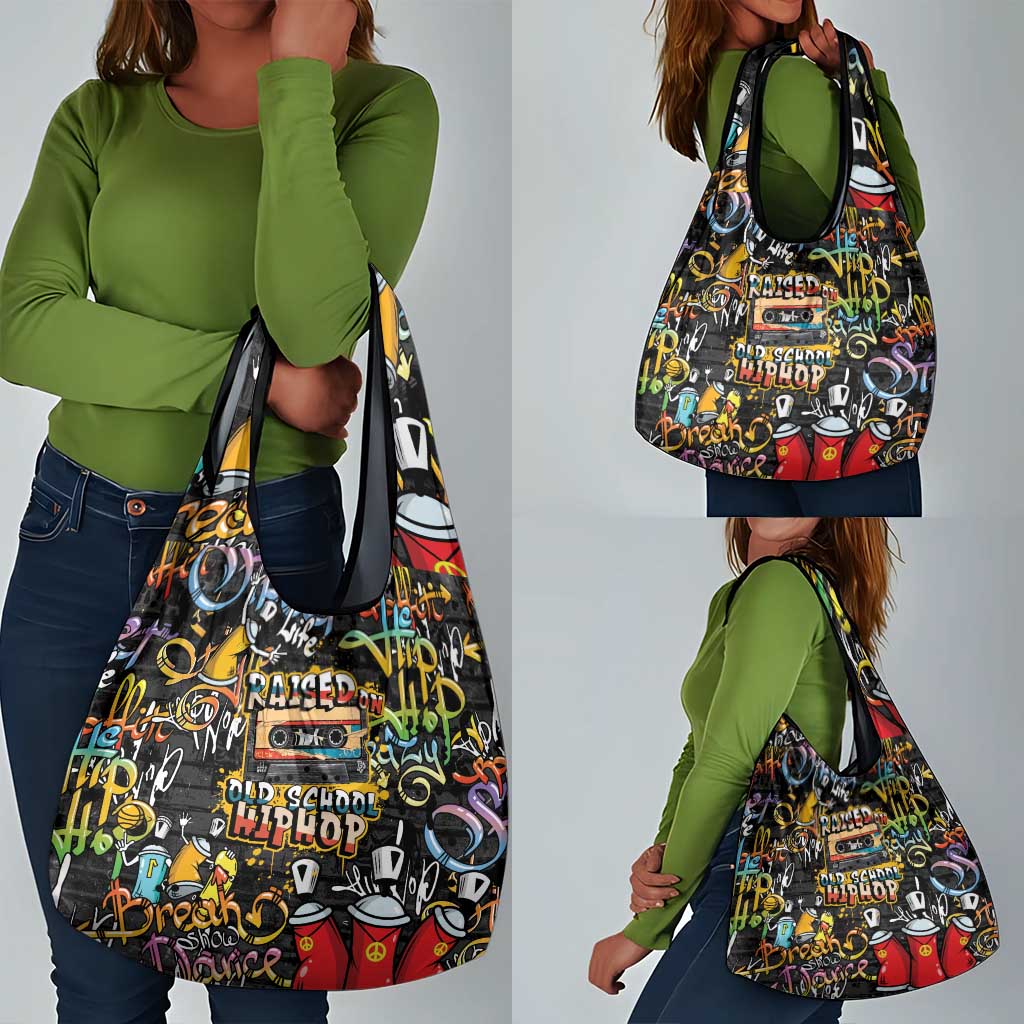 Raised On Hip Hop Grocery Bag Graffiti Art Style - African Pride