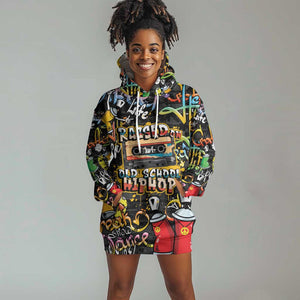 Raised On Hip Hop Hoodie Dress Graffiti Art Style - African Pride