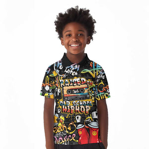 Raised On Hip Hop Kid Polo Shirt Graffiti Art Style - African Pride