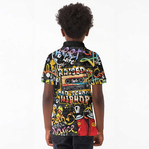 Raised On Hip Hop Kid Polo Shirt Graffiti Art Style - African Pride
