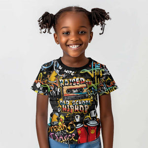Raised On Hip Hop Kid T shirt Graffiti Art Style - African Pride