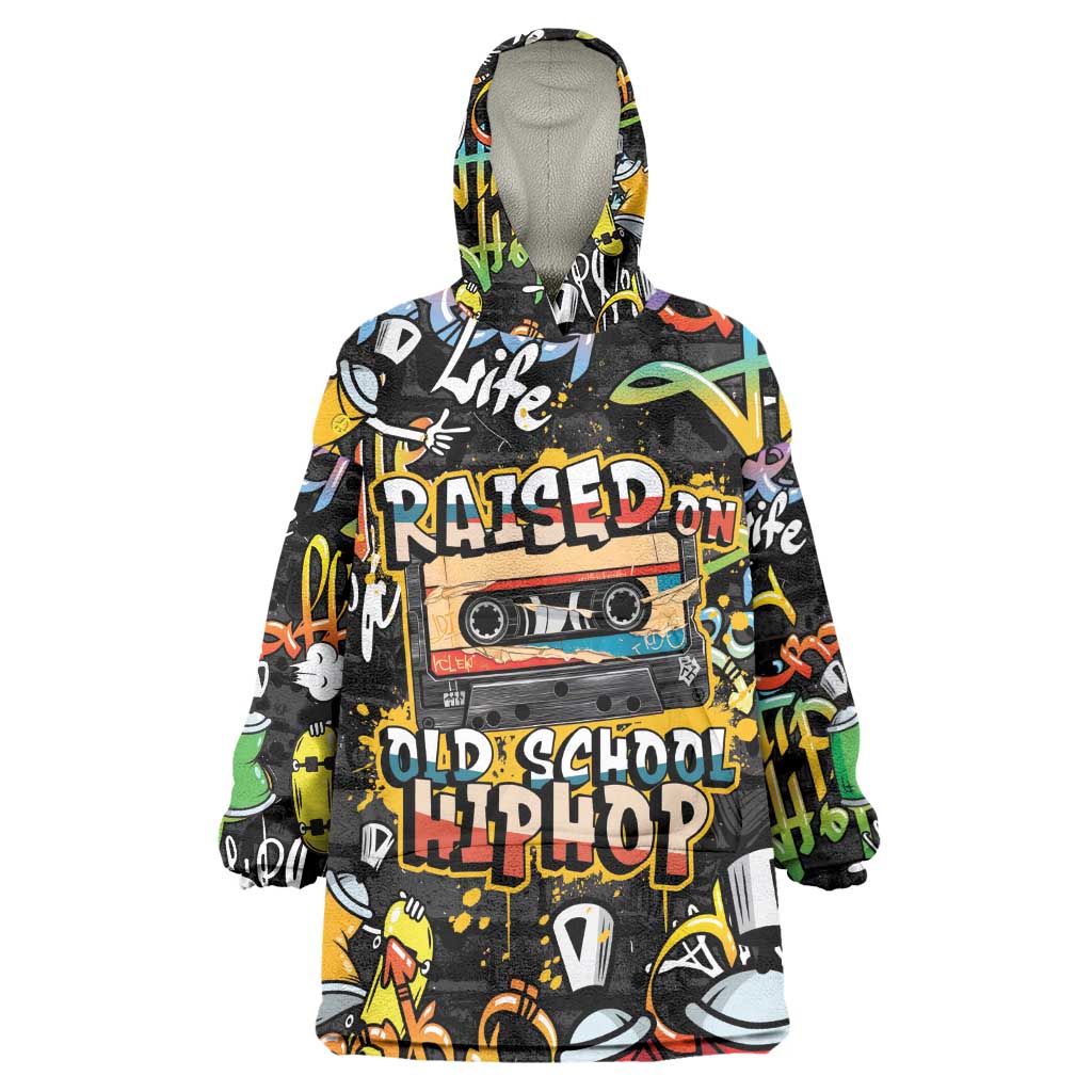Raised On Hip Hop Kid Wearable Blanket Hoodie Graffiti Art Style - African Pride