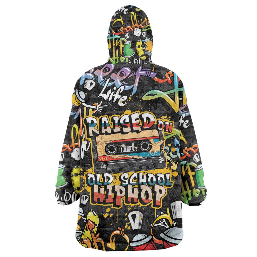 Raised On Hip Hop Kid Wearable Blanket Hoodie Graffiti Art Style - African Pride