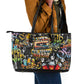 Raised On Hip Hop Leather Tote Bag Graffiti Art Style - African Pride