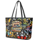Raised On Hip Hop Leather Tote Bag Graffiti Art Style - African Pride