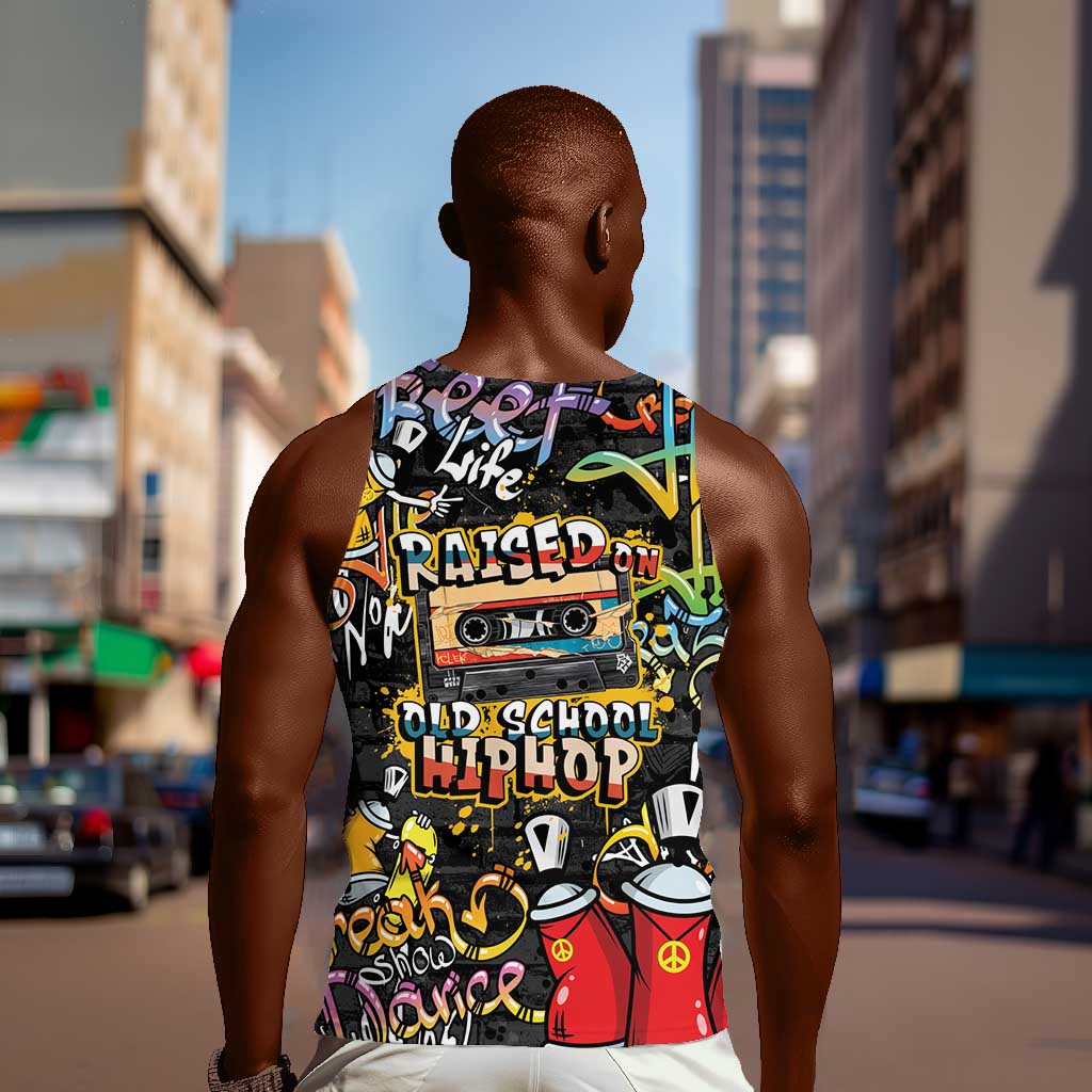 Raised On Hip Hop Men Tank Top Graffiti Art Style - African Pride