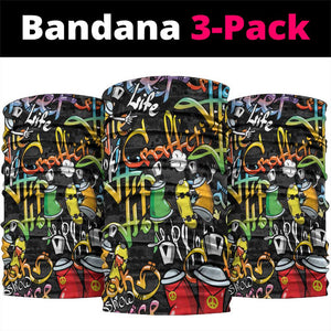 Raised On Hip Hop Neck Gaiter Graffiti Art Style - African Pride