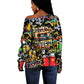 Raised On Hip Hop Off Shoulder Sweater Graffiti Art Style - African Pride