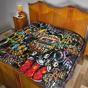Raised On Hip Hop Quilt Graffiti Art Style - African Pride