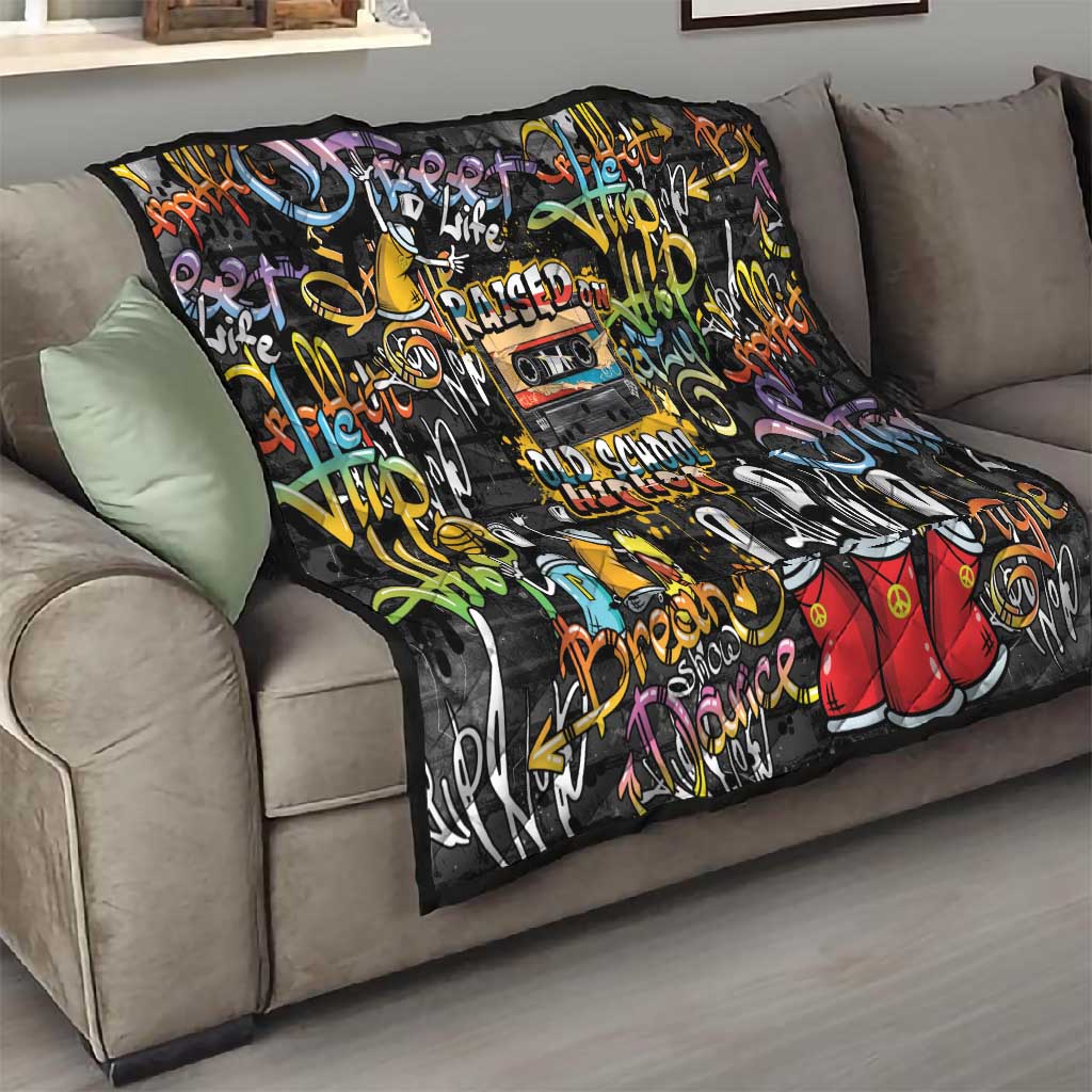 Raised On Hip Hop Quilt Graffiti Art Style - African Pride