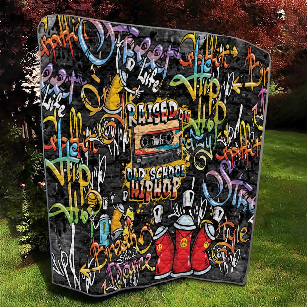 Raised On Hip Hop Quilt Graffiti Art Style - African Pride