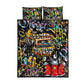 Raised On Hip Hop Quilt Bed Set Graffiti Art Style - African Pride