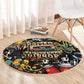 Raised On Hip Hop Round Carpet Graffiti Art Style - African Pride