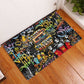 Raised On Hip Hop Rubber Doormat Graffiti Art Style - African Pride