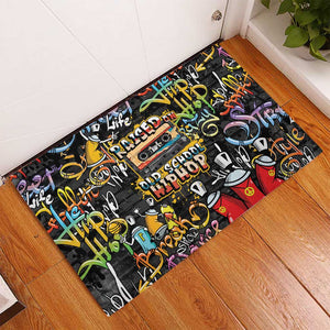 Raised On Hip Hop Rubber Doormat Graffiti Art Style - African Pride
