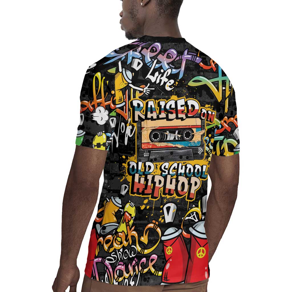 Raised On Hip Hop Rugby Jersey Graffiti Art Style - African Pride