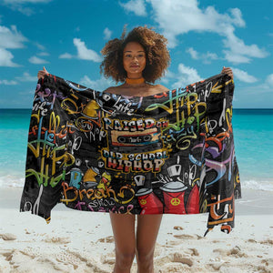 Raised On Hip Hop Sarong Graffiti Art Style - African Pride