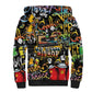 Raised On Hip Hop Sherpa Hoodie Graffiti Art Style - African Pride