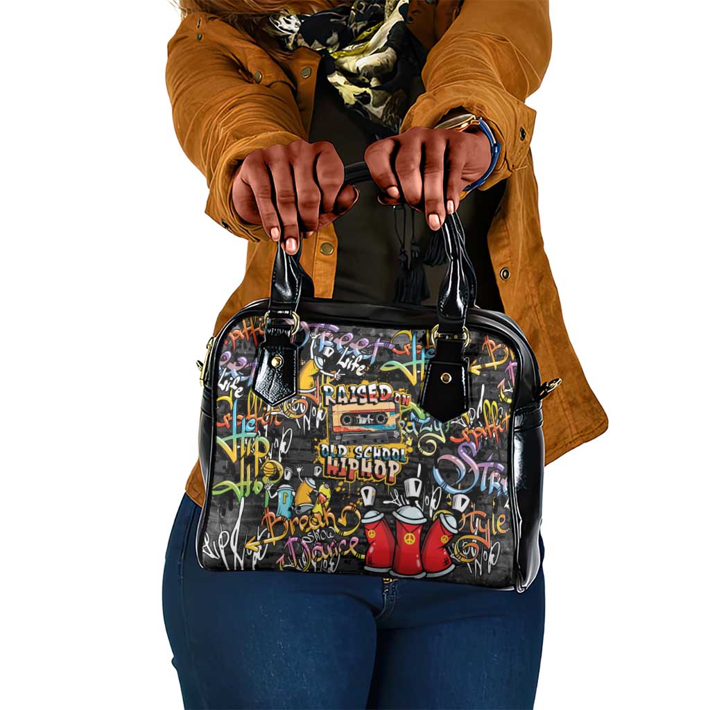 Raised On Hip Hop Shoulder Handbag Graffiti Art Style - African Pride