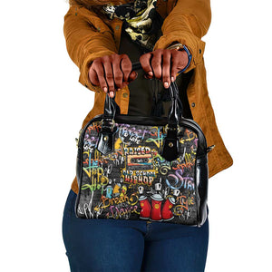 Raised On Hip Hop Shoulder Handbag Graffiti Art Style - African Pride