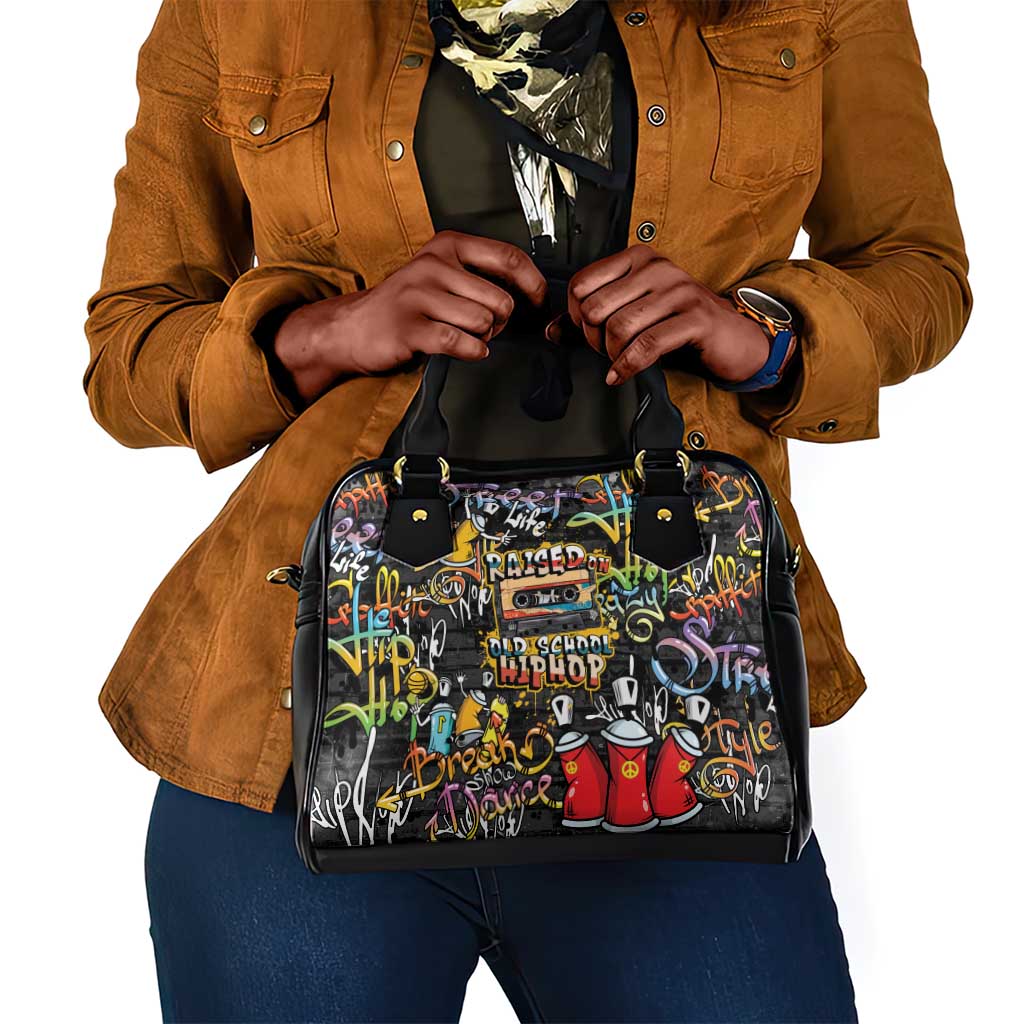 Raised On Hip Hop Shoulder Handbag Graffiti Art Style - African Pride