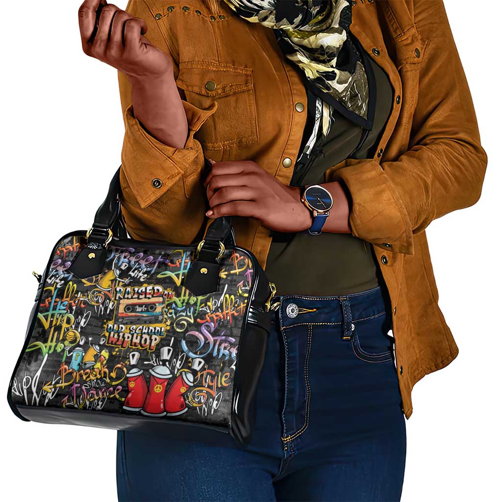 Raised On Hip Hop Shoulder Handbag Graffiti Art Style - African Pride