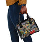 Raised On Hip Hop Shoulder Handbag Graffiti Art Style - African Pride