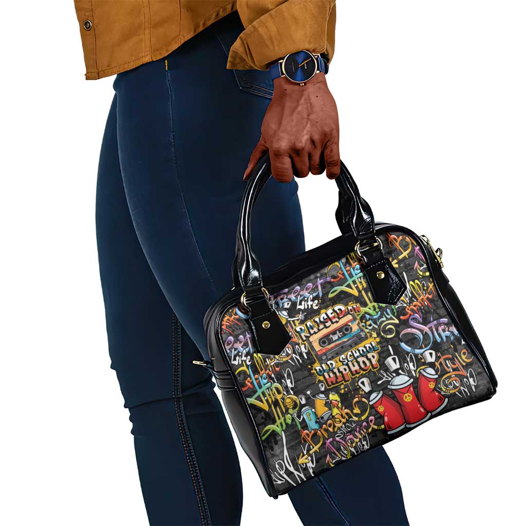 Raised On Hip Hop Shoulder Handbag Graffiti Art Style - African Pride