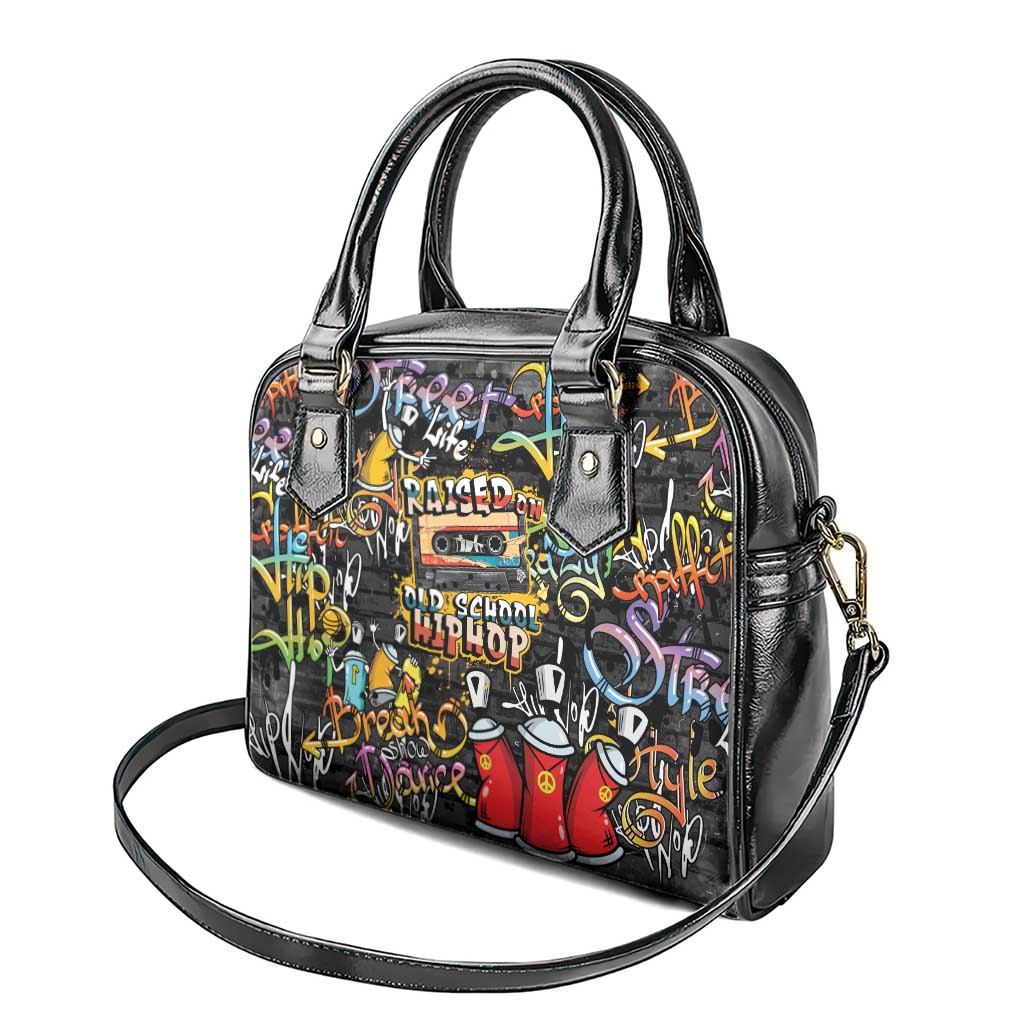 Raised On Hip Hop Shoulder Handbag Graffiti Art Style - African Pride